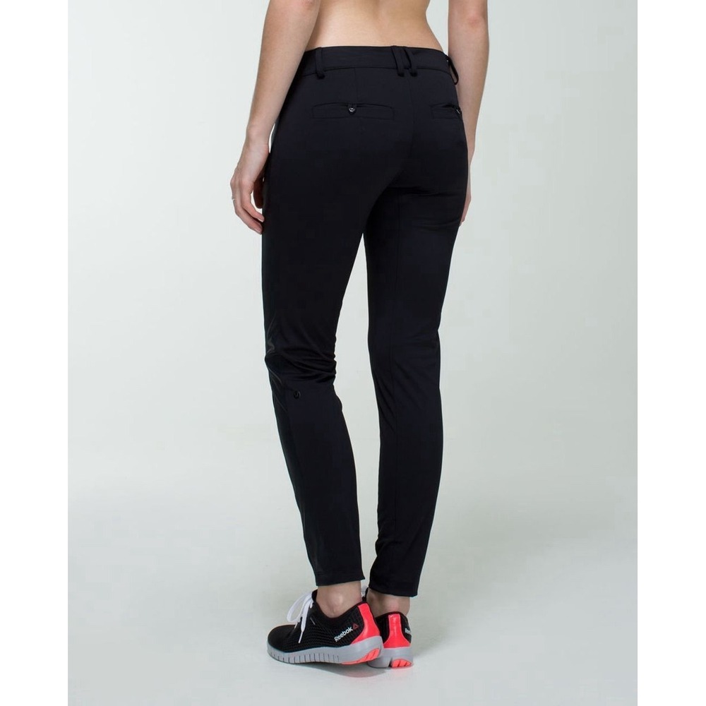 Lululemon Here To There Pants Womens 4 Black Tailored Bike To Office Zip Pockets - Picture 6 of 16